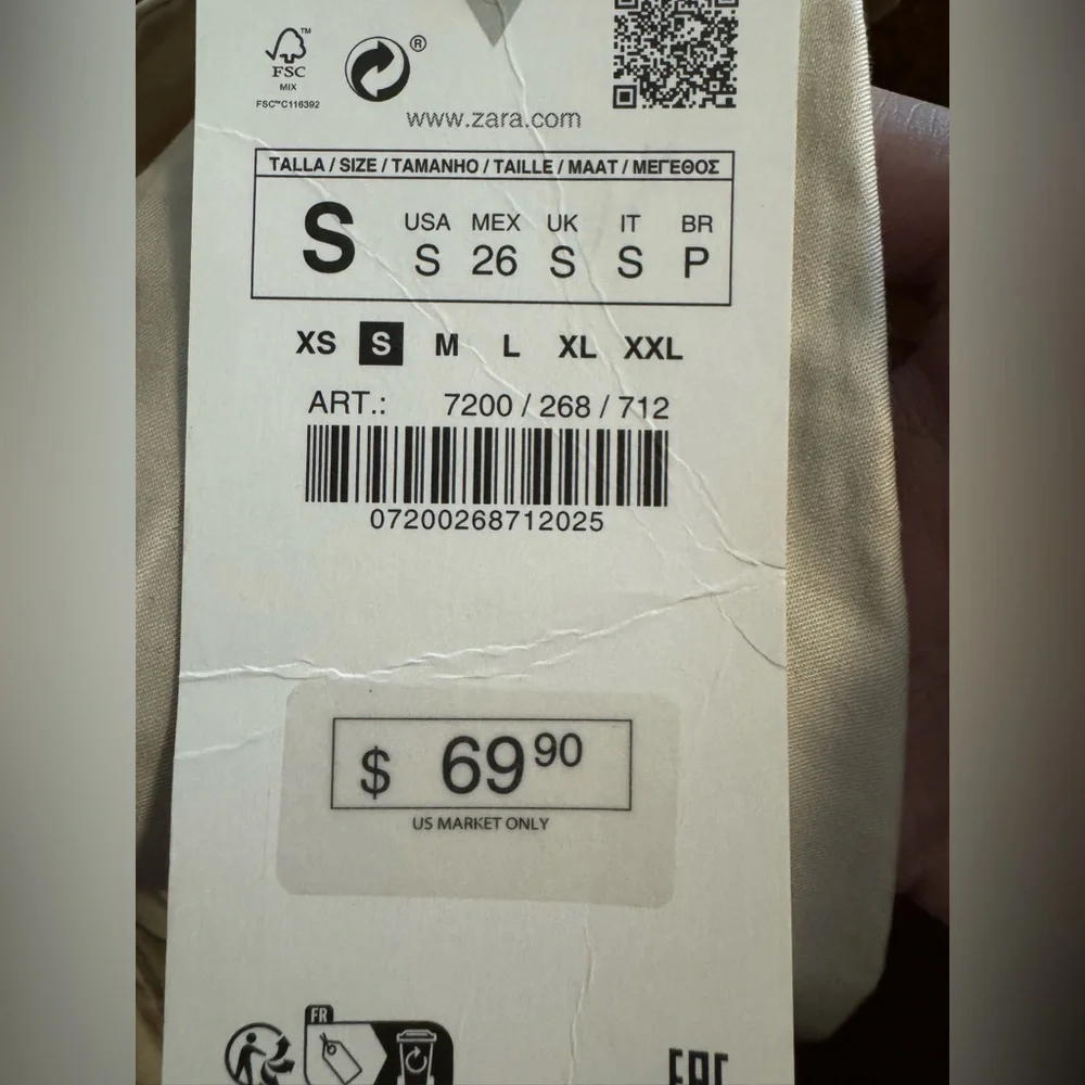 Zara NWT Cotton Wide Leg Cargo Jumpsuit - Picture 5 of 6